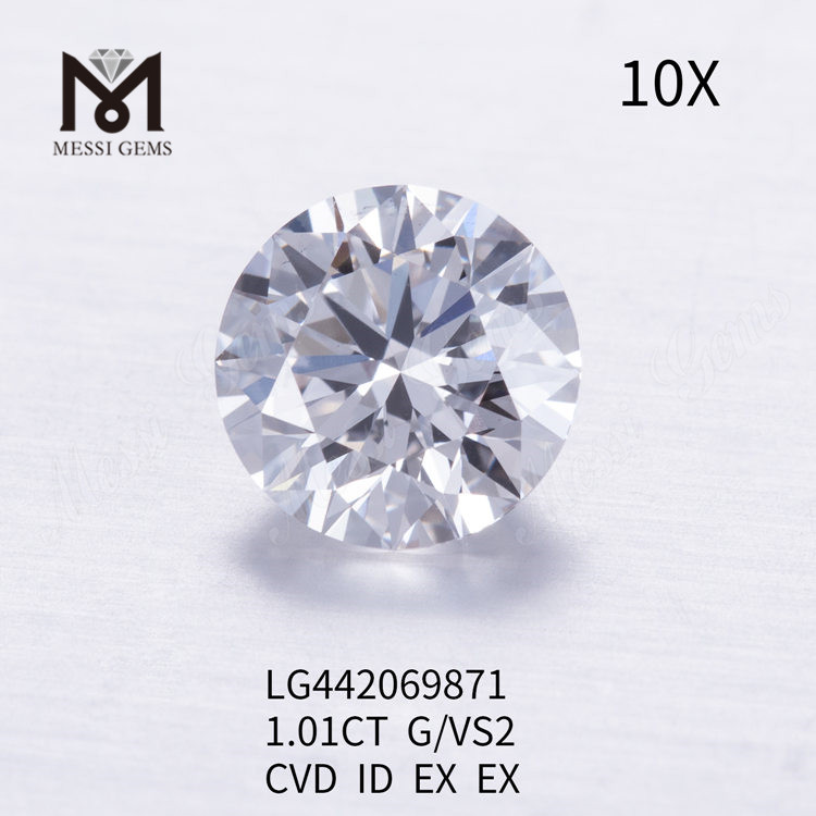 1.01 carat G VS2 Diamants ronds BRILLANT IDEAL créés en laboratoire