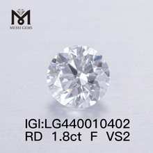 1,8 carat F VS2 3EX Diamant rond cultivé en laboratoire
