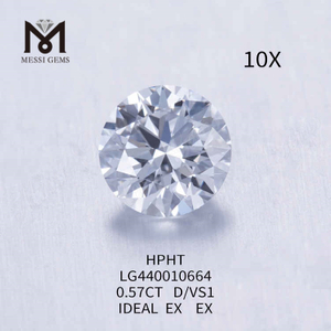 0.57CT D/VS1 diamants ronds cultivés en laboratoire en ligne IDEAL