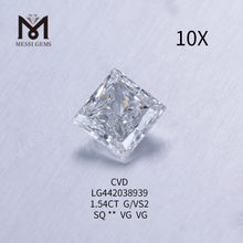 1,54 carat G VS2 Diamant carré cultivé en laboratoire VG