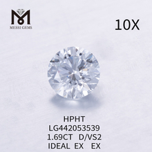 1.69 carat D VS2 Diamant de laboratoire rond IDEAL EX EX