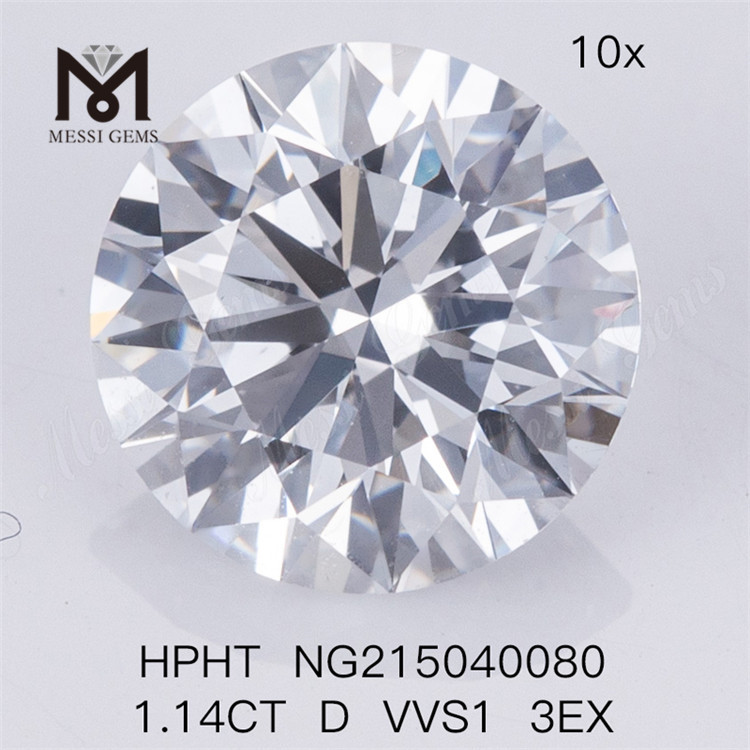 Diamants de laboratoire HPHT D 3EX vvs de forme ronde 1.14CT
