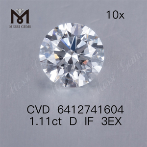 1.11ct D diamant cvd Prix de gros IF 3EX diamant fabriqué par l'homme en vente