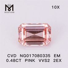 NG017080335 EM 0.48CT ROSE VVS2 2EX diamant de laboratoire CVD 