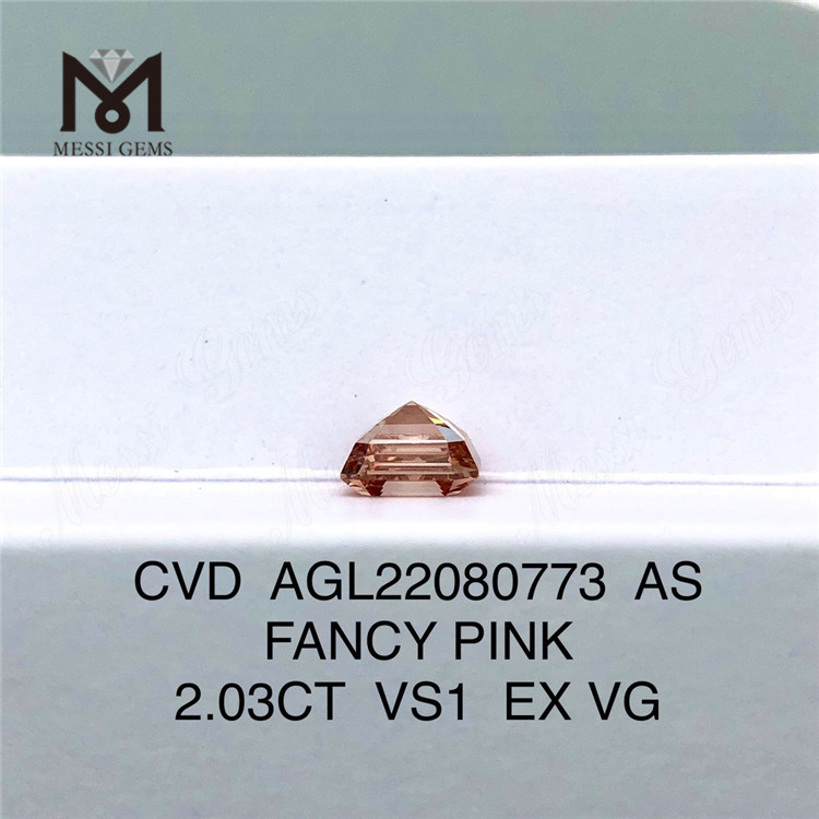 2.03CT CVD FANCY ROSE VS1 EX VG AS diamant de laboratoire AGL22080773