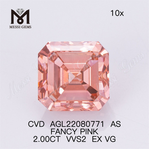 2.00CT ROSE FANTAISIE VVS2 EX VG CVD AS diamant de laboratoire AGL22080771