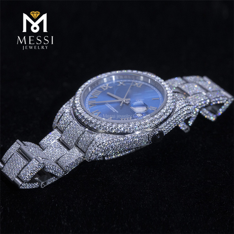 Top marque design personnalisé luxe glace hommes femmes montre DEF vvs moissanite montre