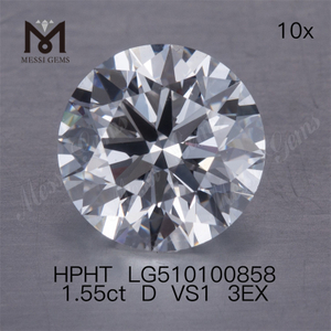 1.55ct D vvs lâche hpht lab diamond sale forme ronde 3EX lab diamond en vente