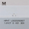 1.01Ct D VS1 3EX diamant de laboratoire HPHT taille ronde