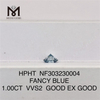 Diamant de laboratoire couleur 1.00CT FANCY BLUE VS2 HPHT NF303230005