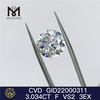  3.034CT F VS2 cvd diamant 3EX prix de gros de diamant de laboratoire en vrac bon marché