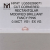 0.56CT HPHT diamant RECTANTGLAR FANCY PINK VS1 EX VG diamant cultivé en laboratoire LG555269071