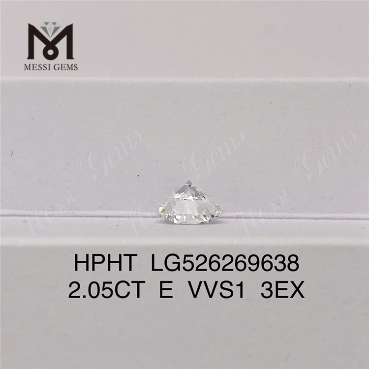2.05CT E VVS1 3EX diamant cultivé en laboratoire HPHT Diamant de laboratoire rond 