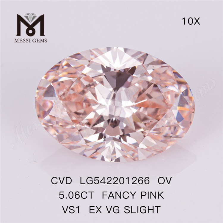 5.06ct vs1 EX VG Diamant rose fantaisie de haute qualité cultivé en laboratoire 