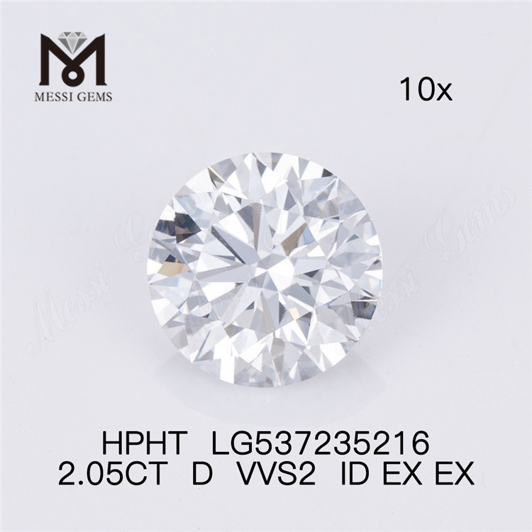 2.05CT D VVS meilleur diamant de laboratoire en vrac hpht 2 carats diamant fabriqué par l'homme en vente