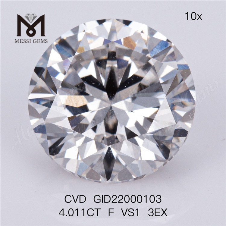 4.011ct CVD F VS1 3EX prix du diamant synthétique par carat