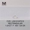 1.01CT RECTANGULAIRE MODIFIÉ BRILLANT Coupe F VS1 EX CVD Lab Grown Diamond IGI Certificate