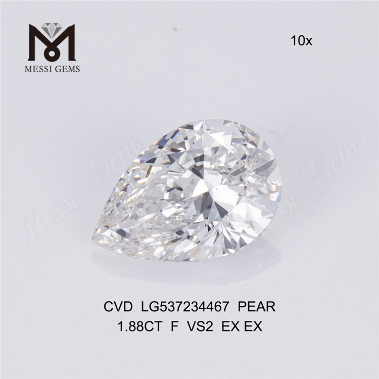1.88ct F VS2 2 carats diamant synthétique poire diamants synthétiques chinois