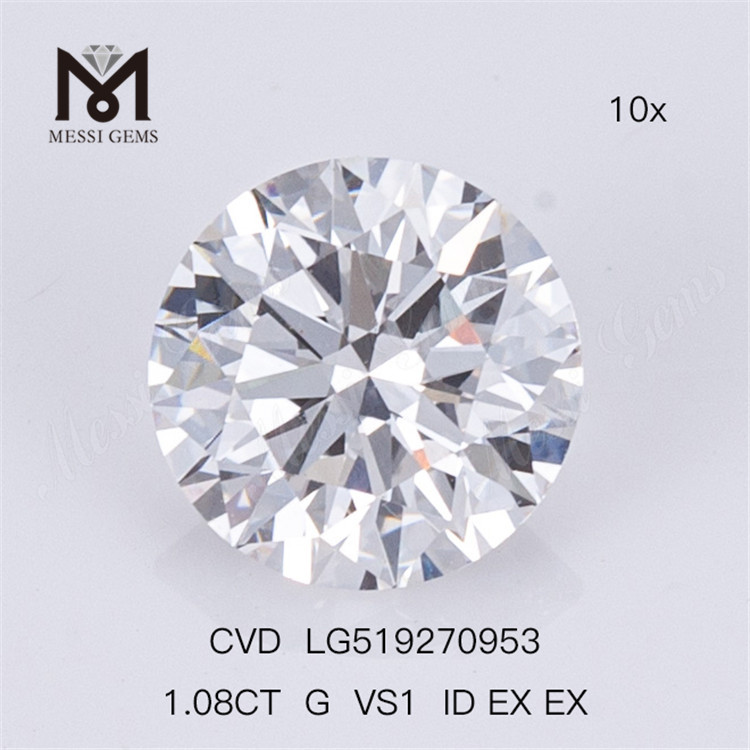 1.08ct G VS Round Loose Lab Diamond Vente en gros CVD Blanc Loose Lab Diamond Sale