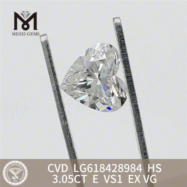 3.05CT E VS1 HS diamant cultivé en laboratoire le moins cher CVD 丨 Messigems LG618428984