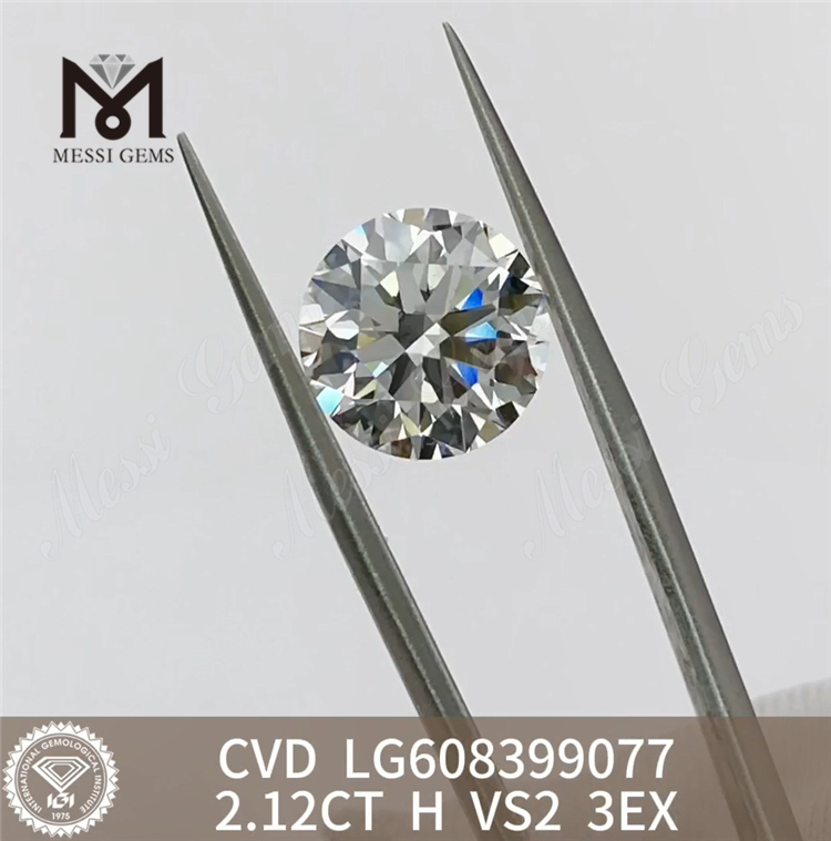 2.12CT H VS2 Diamants fabriqués sur mesure en laboratoire, prix de gros CVD LG608399077丨Messigems