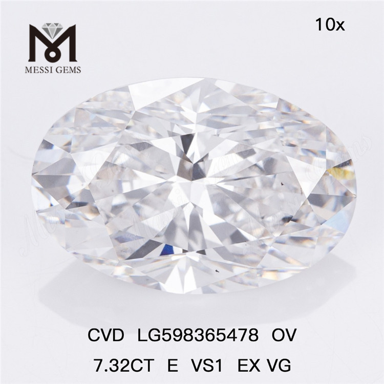 7.32CT E VS1 EX VG OV cvd diamant en ligne LG598365478丨Messigems