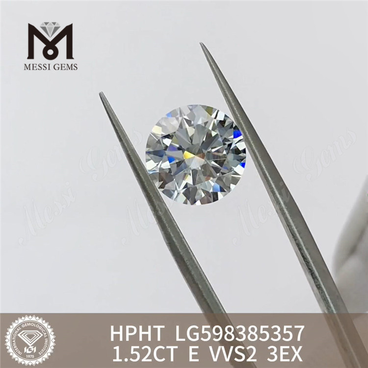 Diamants hpht ronds 1.52CT E VVS2 3EX à vendre LG598385357 Choix durables 丨 Messigems