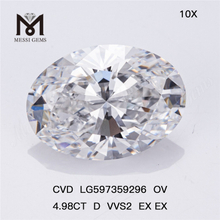 Diamants de culture 4,98CT D VVS2 EX EX OV en vrac : augmentez votre inventaire CVD LG597359296 丨Messigems