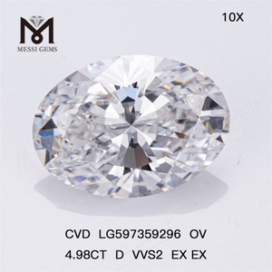 Diamants de culture 4,98CT D VVS2 EX EX OV en vrac : augmentez votre inventaire CVD LG597359296 丨Messigems
