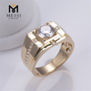 Bague en or jaune 18 carats avec diamants ronds IGI Round Lab de 7,5 mm pour hommes