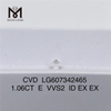 1.06CT CVD E VVS2 prix d\'un diamant cultivé en laboratoire de 1 carat pour B2B 丨 Messigems LG607342465 