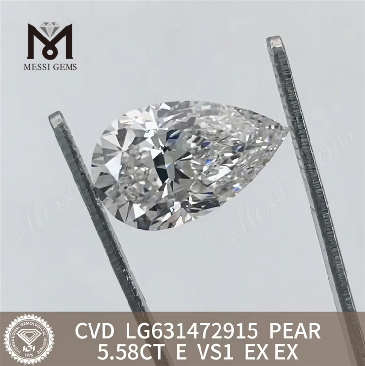 Diamants synthétiques 5.58CT E PEAR VS1 IGI LG631472915丨Messigems