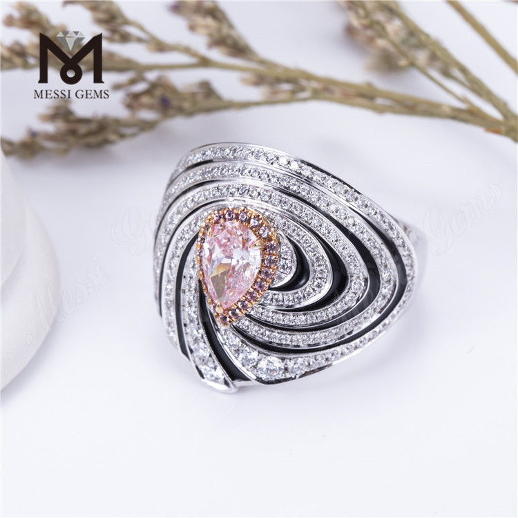 Bague en diamant taille poire The Allure of 2 carats Pink Lab-Grown Diamond