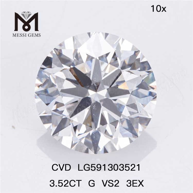 3,52 CT G VS2 3EX CVD Diamants en vrac créés en laboratoire La qualité répond à la quantité LG591303521 丨 Messigems