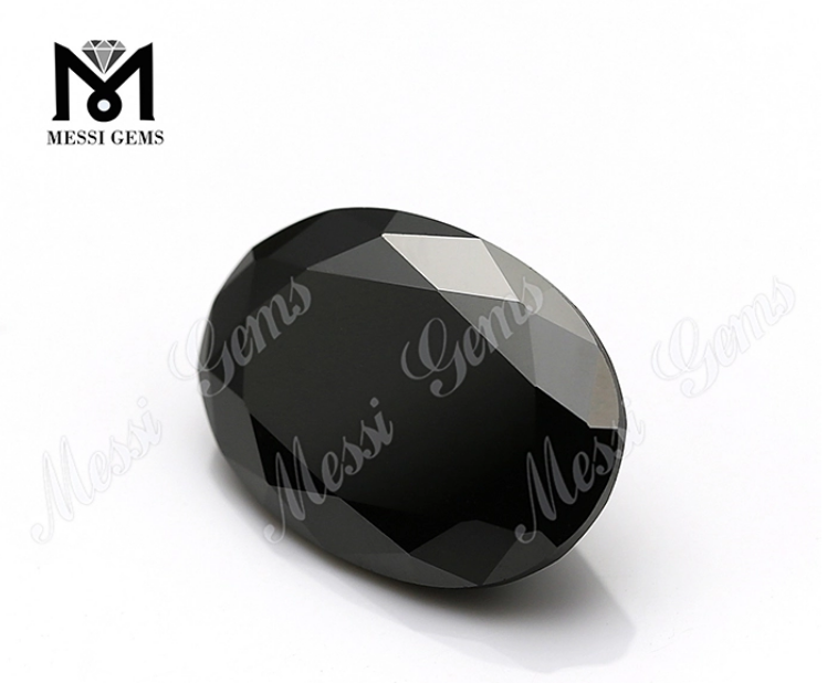 forme ovale noir moissanite 8x10mm pierres de moissanite en vrac prix d\'usine gemmes en stock