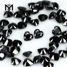 Prix ​​​​de gros coeur coupé 5 x 5mm pierres de zircone cubique noire