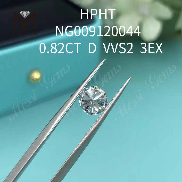 Diamant de laboratoire rond D VVS2 3EX 0.82CT 