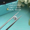 0.58CT D/VS1 diamants fabriqués en laboratoire IDEAL EX EX 