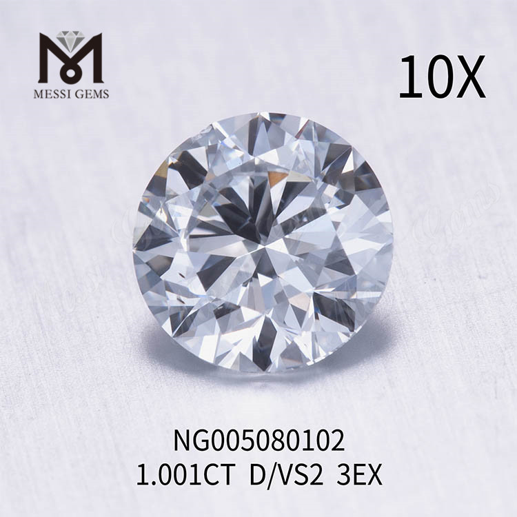 1.001ct D blanc Lab Grown Diamond stone VS2 EX cut 