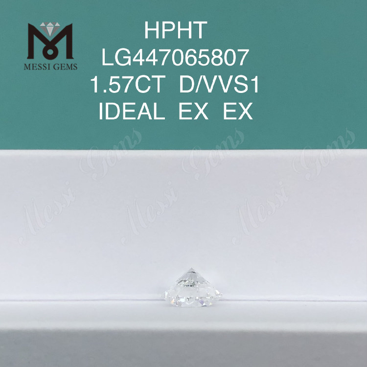 1,57 carat D VVS1 Diamants ronds IDEAL Cut de laboratoire HPHT