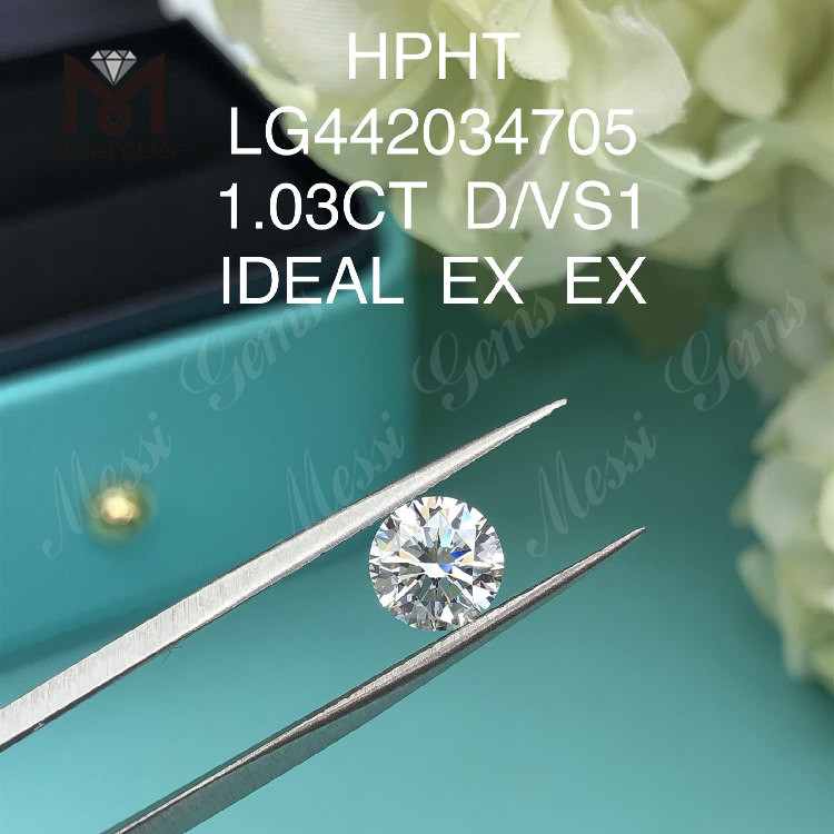1.03 carat D VS1 IDEAL EX EX Diamants synthétiques ronds