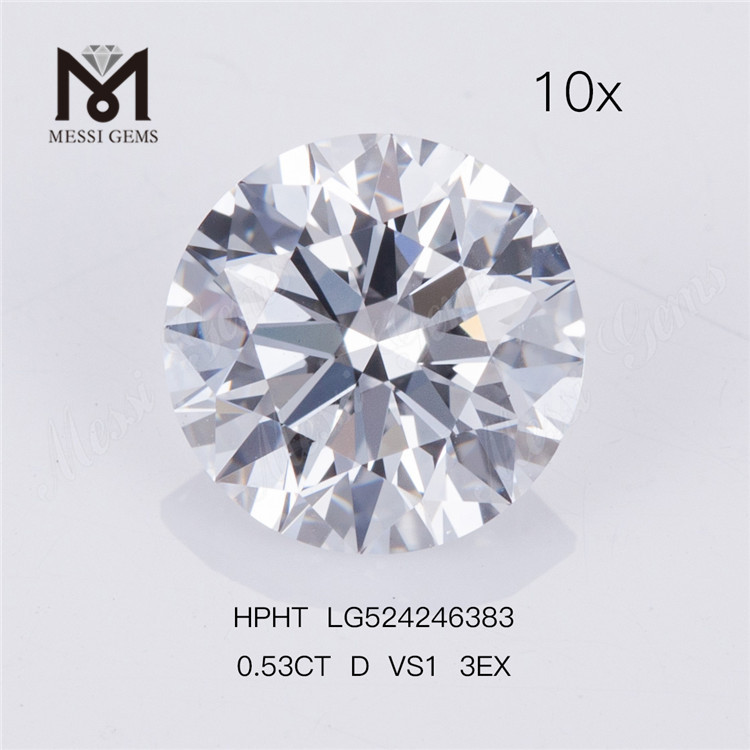 0.53 Carat D VS1 3EX diamants ronds en vrac cultivés en laboratoire acheter en ligne prix d'usine
