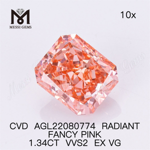 1.34CT ROSE FANTAISIE VVS2 EX VG RADIANT diamant de laboratoire CVD AGL22080774