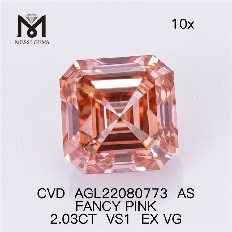 2.03CT CVD FANCY ROSE VS1 EX VG AS diamant de laboratoire AGL22080773