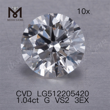 1.04ct G meilleure vente diamant de laboratoire cvd lâche vs 3EX prix d'usine de diamant de laboratoire rond