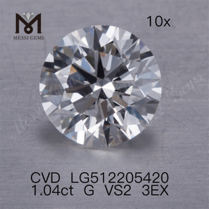 1.04ct G meilleure vente diamant de laboratoire cvd lâche vs 3EX prix d'usine de diamant de laboratoire rond