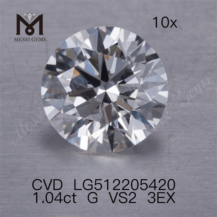 1.04ct G meilleure vente diamant de laboratoire cvd lâche vs 3EX prix d\'usine de diamant de laboratoire rond