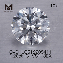 1.20ct VS diamant de laboratoire cvd en vrac pas cher G 3EX 1 carat diamant fabriqué par l'homme prix pas cher