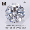 0.81CT HPHT Diamond D VVS2 3EX Diamants de laboratoire 