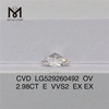2.98ct E couleur cvd diamant ovale vvs diamants cultivés en laboratoire en vrac IGI
